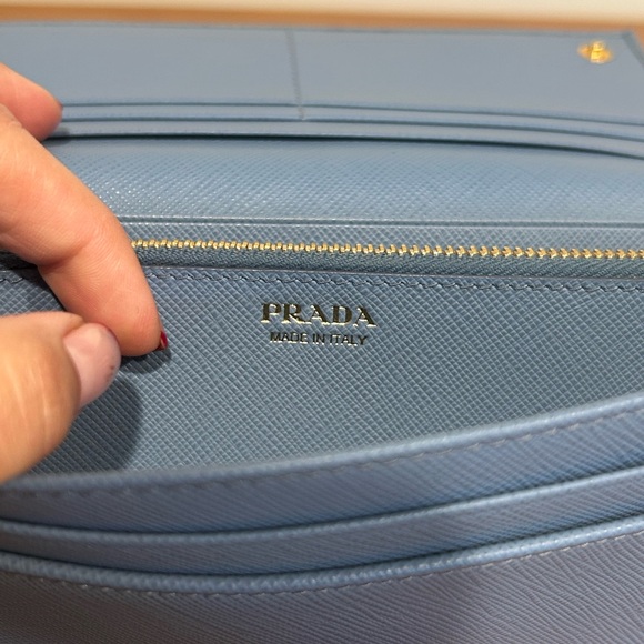 Prada blue saffiano leather large wallet - Picture 10 of 10